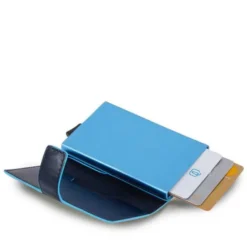 Portacarte PIQUADRO in Pelle e Alluminio con RFID in Pelle Blu - PP5649B2RBLR
