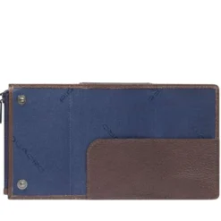 Portacarte PIQUADRO in Tessuto e Pelle e Alluminio con RFID Colore Blu- Testa Moro - PP5585W138R