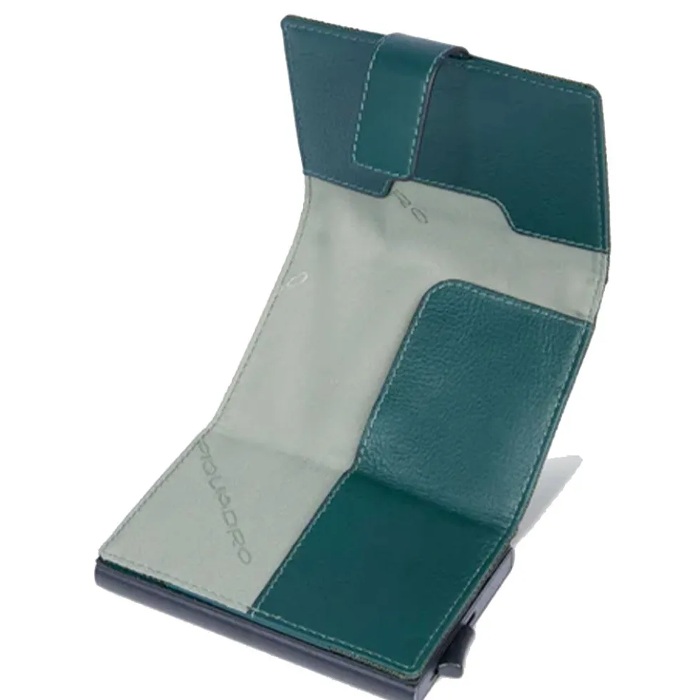 Portacarte PIQUADRO in Tessuto e Alluminio con RFID Colore Verde Linea Pq - Earth - PP5649S137R