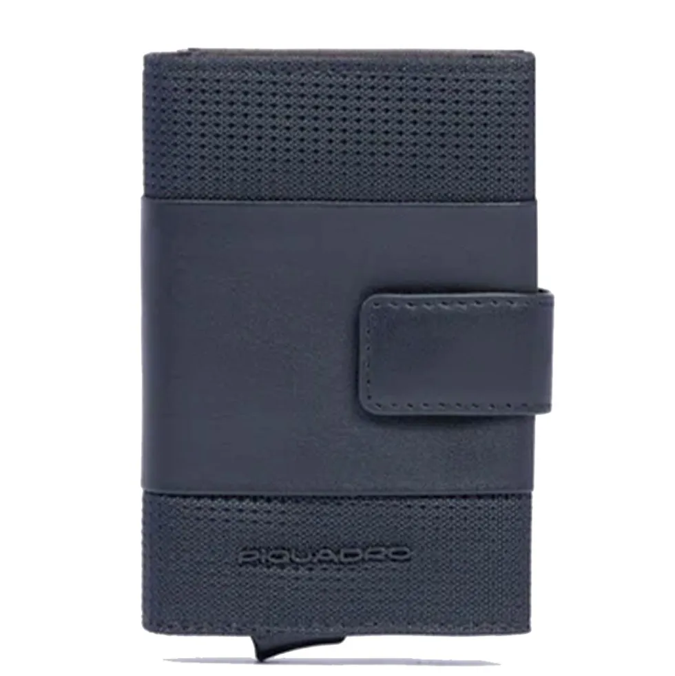 Portacarte PIQUADRO in Tessuto e Alluminio con RFID Colore Nero Linea Pq - Earth - PP5649S137R