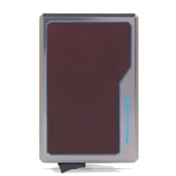 Portacarte PIQUADRO MagSafe in Alluminio e Pelle con RFID Colore Mogano - PP7072B2R