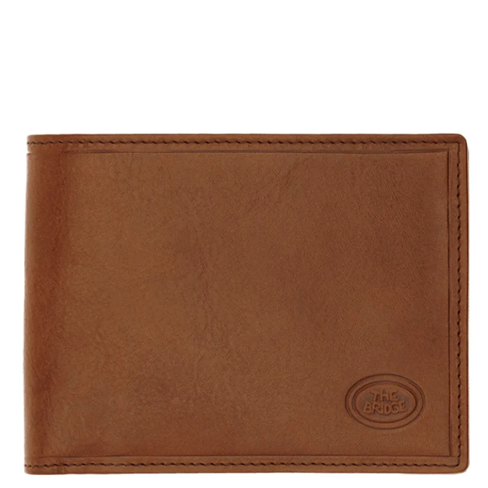 Portafoglio con Portamonete THE BRIDGE In Pelle Marrone linea Story Made in Italy