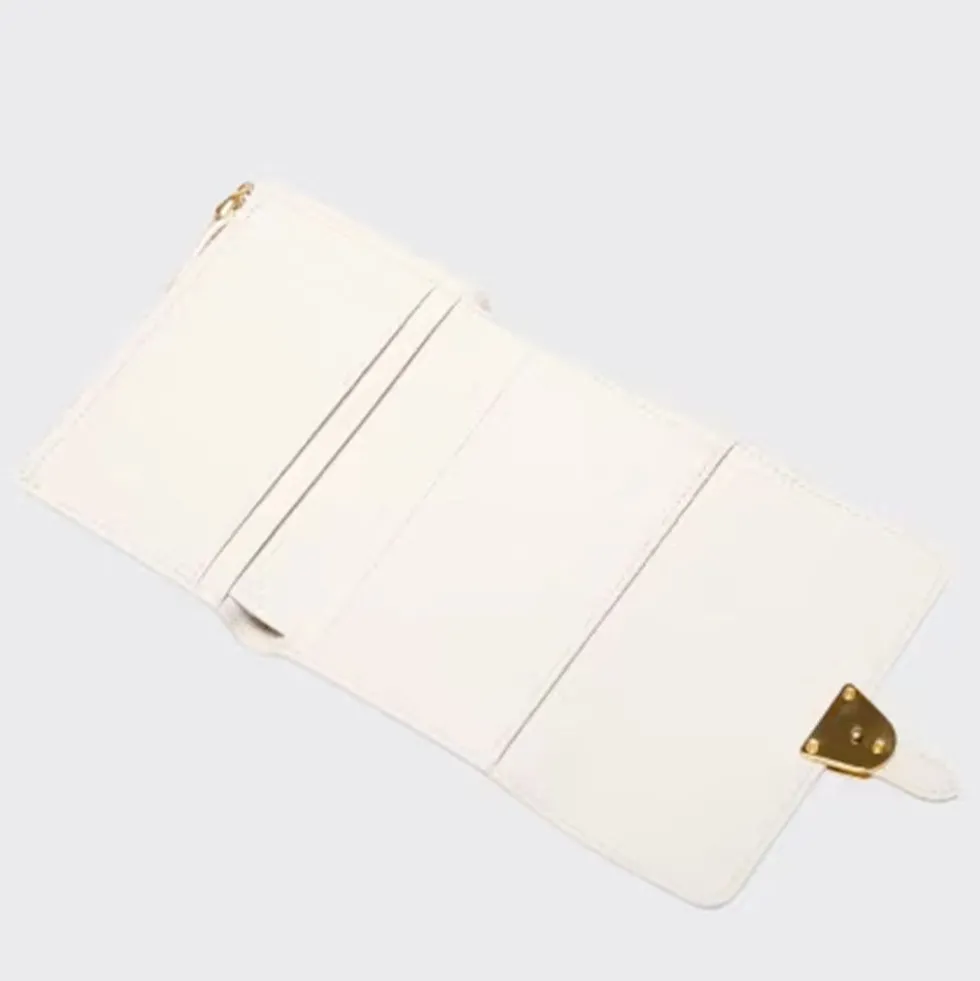 Portafoglio Donna COCCINELLE in Pelle Colore Blanco Linea Campus con Zip Posteriore