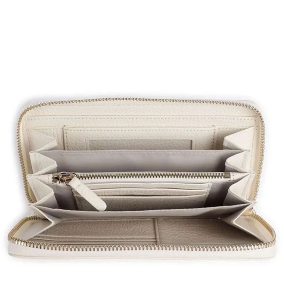 Portafoglio Donna COCCINELLE Zip Around in Pelle Pearl Linea Metallic Soft