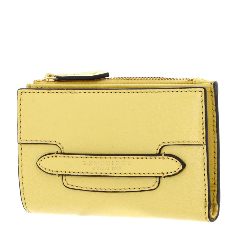 Portafoglio Donna con Bottone THE BRIDGE linea Lucrezia in Pelle Giallo Banana