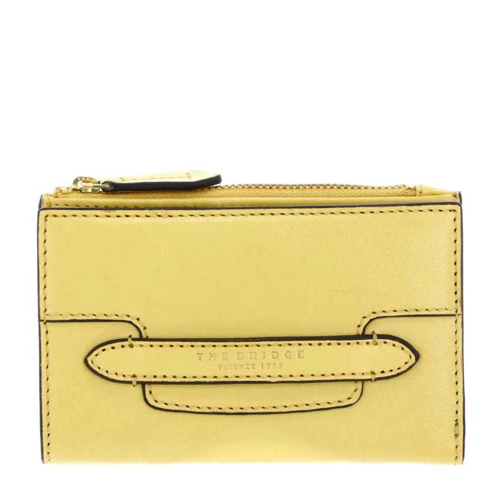 Portafoglio Donna con Bottone THE BRIDGE linea Lucrezia in Pelle Giallo Banana
