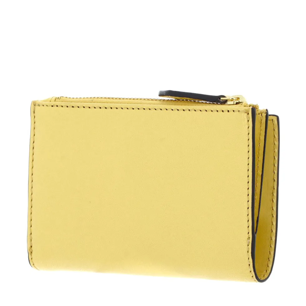 Portafoglio Donna con Bottone THE BRIDGE linea Lucrezia in Pelle Giallo Banana