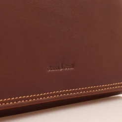 Portafoglio Donna con Bottone GIANNI CONTI in Pelle Marrone