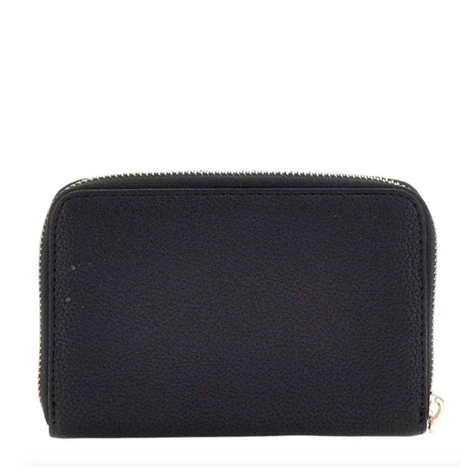 Portafoglio Donna GUESS Chiuso con Zip Linea Laurel Colore Nero Misura Media