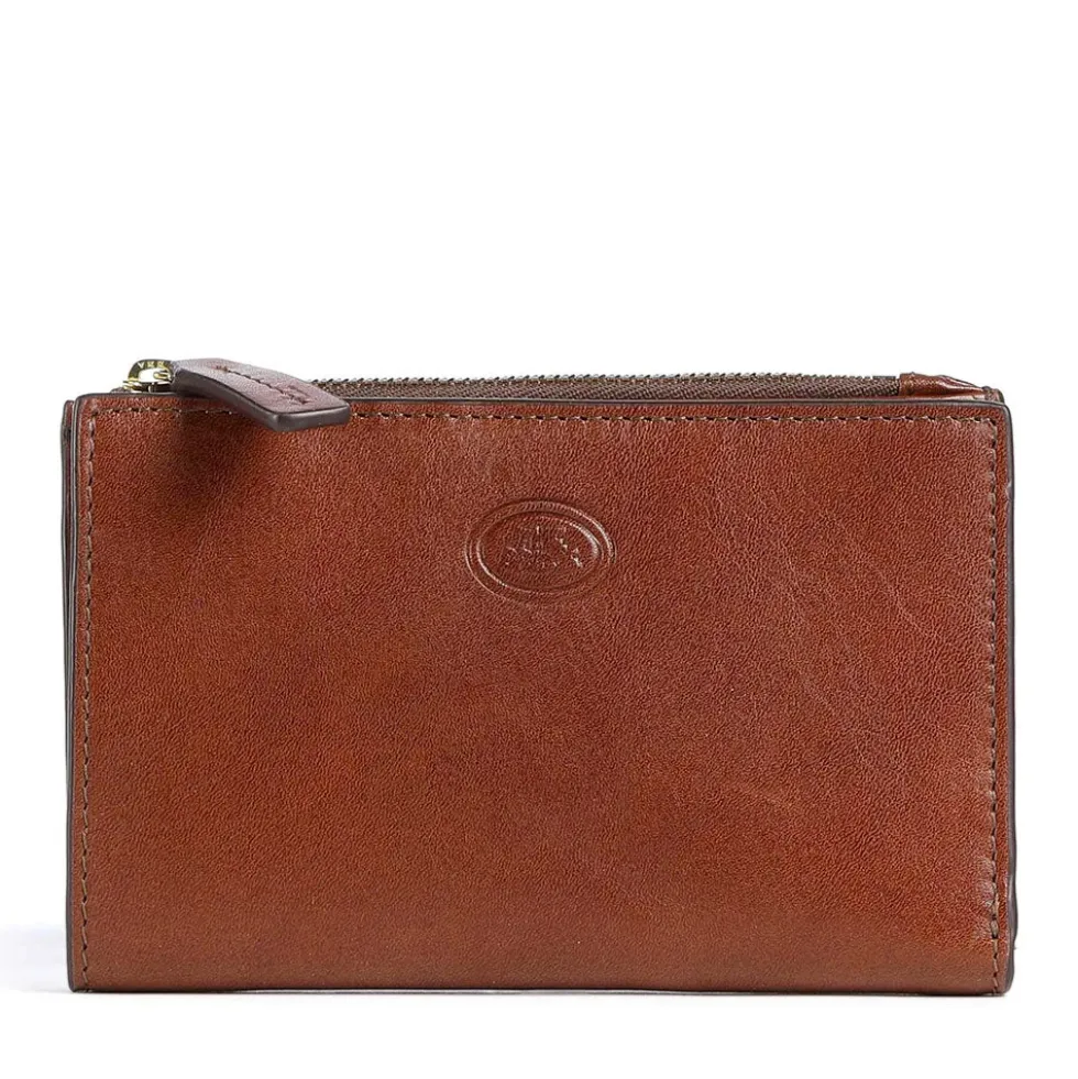 Portafoglio Donna Medio con Bottone THE BRIDGE linea Story in Pelle Marrone