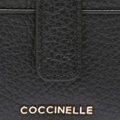 Portafoglio Donna Mini COCCINELLE in Pelle Colore Nero Linea Metallic Soft