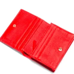 Portafoglio Donna Mini COCCINELLE in Pelle Linea Metallic Soft colore Gazpacho Chiuso con Bottone