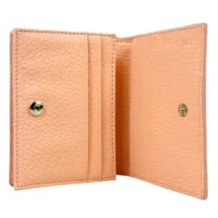 Portafoglio Donna Mini COCCINELLE in Pelle Linea Metallic Soft colore Sunrise Chiuso con Bottone