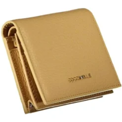 Portafoglio Donna Mini COCCINELLE in Pelle Linea Metallic Soft colore Fresh Beige Chiuso con Bottone