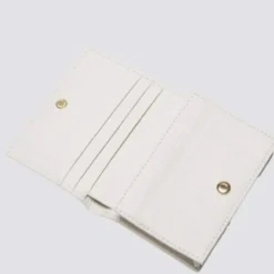 Portafoglio Donna Mini COCCINELLE in Pelle Linea Metallic Soft colore Blanco Chiuso con Bottone