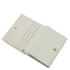 Portafoglio Donna Mini COCCINELLE in Pelle Linea Metallic Soft colore Celadon Green Chiuso con Bottone