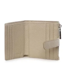 Portafoglio Donna Mini COCCINELLE in Pelle Colore Sandshell Linea Metallic Soft