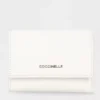 Portafoglio Donna Piccolo COCCINELLE in Pelle Colore Blanco Linea Metallic Soft