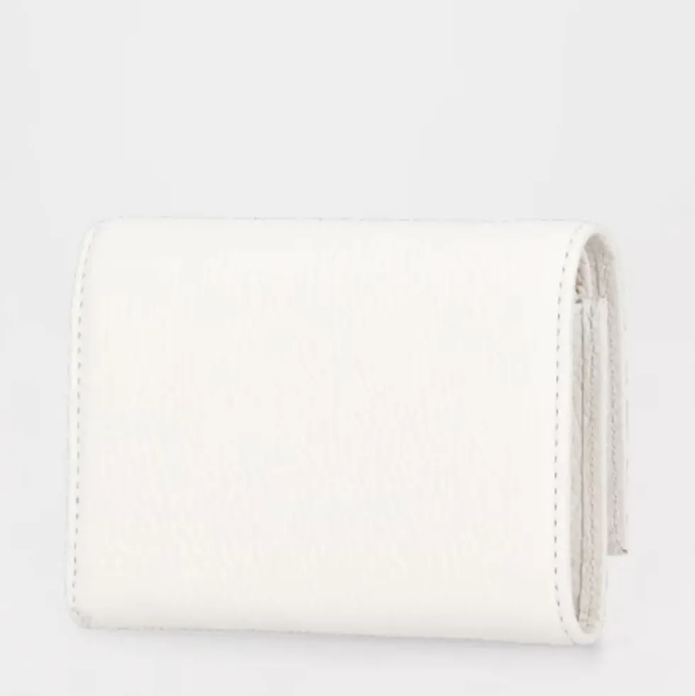 Portafoglio Donna Piccolo COCCINELLE in Pelle Colore Blanco Linea Metallic Soft