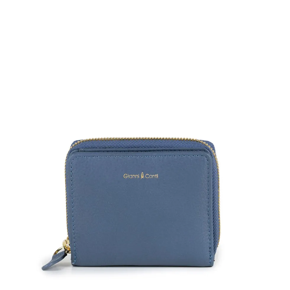 Portafoglio Donna Piccolo GIANNI CONTI linea Coco in Pelle color Jeans