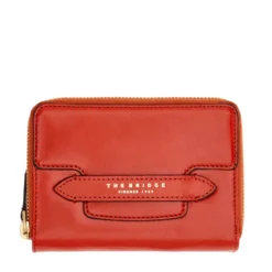 Portafoglio Donna Piccolo Zip Around THE BRIDGE linea Lucrezia in Pelle Rosso Ciliegia