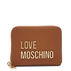 Portafoglio Donna Piccolo Zip Around LOVE MOSCHINO linea Bold Love color Cuoio