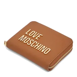 Portafoglio Donna Piccolo Zip Around LOVE MOSCHINO linea Bold Love color Cuoio