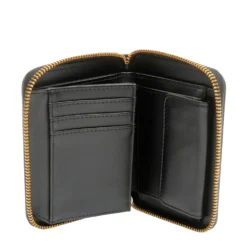 Portafoglio Donna Piccolo Zip Around LOVE MOSCHINO Nero con Placca Logata