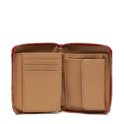Portafoglio Donna Piccolo Zip Around LOVE MOSCHINO Effetto Goffrato Rosso