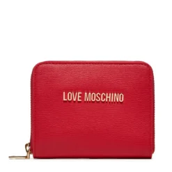 Portafoglio Donna Piccolo Zip Around LOVE MOSCHINO Effetto Goffrato Rosso