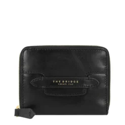 Portafoglio Donna Piccolo Zip Around THE BRIDGE linea Lucrezia in Pelle Nera