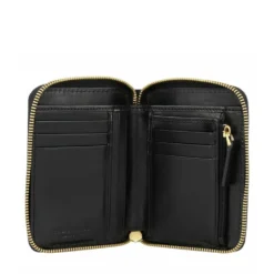 Portafoglio Donna Piccolo Zip Around THE BRIDGE linea Lucrezia in Pelle Nera