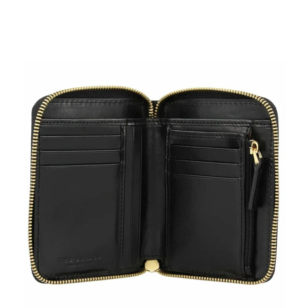 Portafoglio Donna Piccolo Zip Around THE BRIDGE linea Lucrezia in Pelle Nera