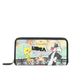 Portafoglio Donna Zip Around BRACCIALINI linea Cartoline LT stampa Londra