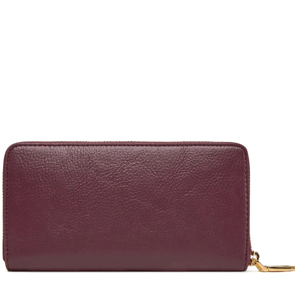 Portafoglio Donna Zip Around LOVE MOSCHINO color Vino con Placca Logata