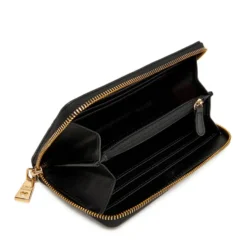 Portafoglio Donna Zip Around LOVE MOSCHINO Nero con Placca Logata