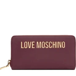 Portafoglio Donna Zip Around LOVE MOSCHINO linea Bold Love color Vino