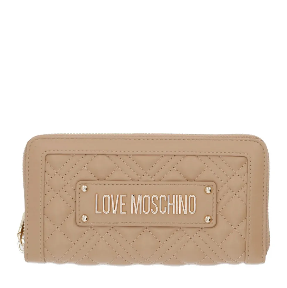 Portafoglio Donna Zip Around Trapuntato LOVE MOSCHINO linea Quilted Beige