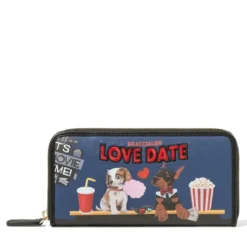 Portafoglio Donna Zip Around BRACCIALINI linea Allround Blu stampa Pets Love Date