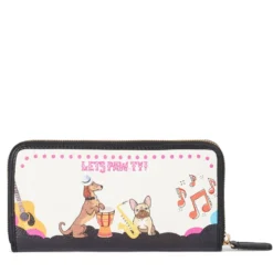 Portafoglio Donna Zip Around BRACCIALINI linea Allround stampa Pets Music Club