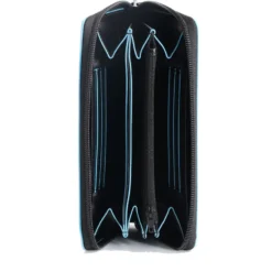 Portafoglio Donna Zip Around PIQUADRO In Pelle Nera Linea Blue Square - PD3229B2R