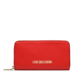 Portafoglio Donna Zip Around LOVE MOSCHINO Effetto Goffrato Rosso