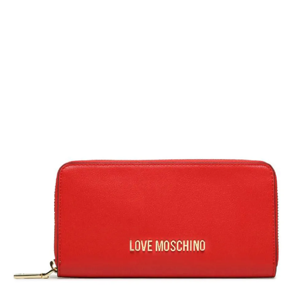 Portafoglio Donna Zip Around LOVE MOSCHINO Effetto Goffrato Rosso