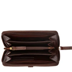 Portafoglio Donna Zip Around THE BRIDGE linea Florentin in Pelle Marrone
