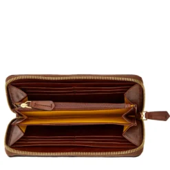 Portafoglio Donna Zip Around THE BRIDGE linea Lucrezia in Pelle Marrone