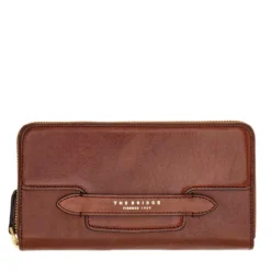 Portafoglio Donna Zip Around THE BRIDGE linea Lucrezia in Pelle Marrone