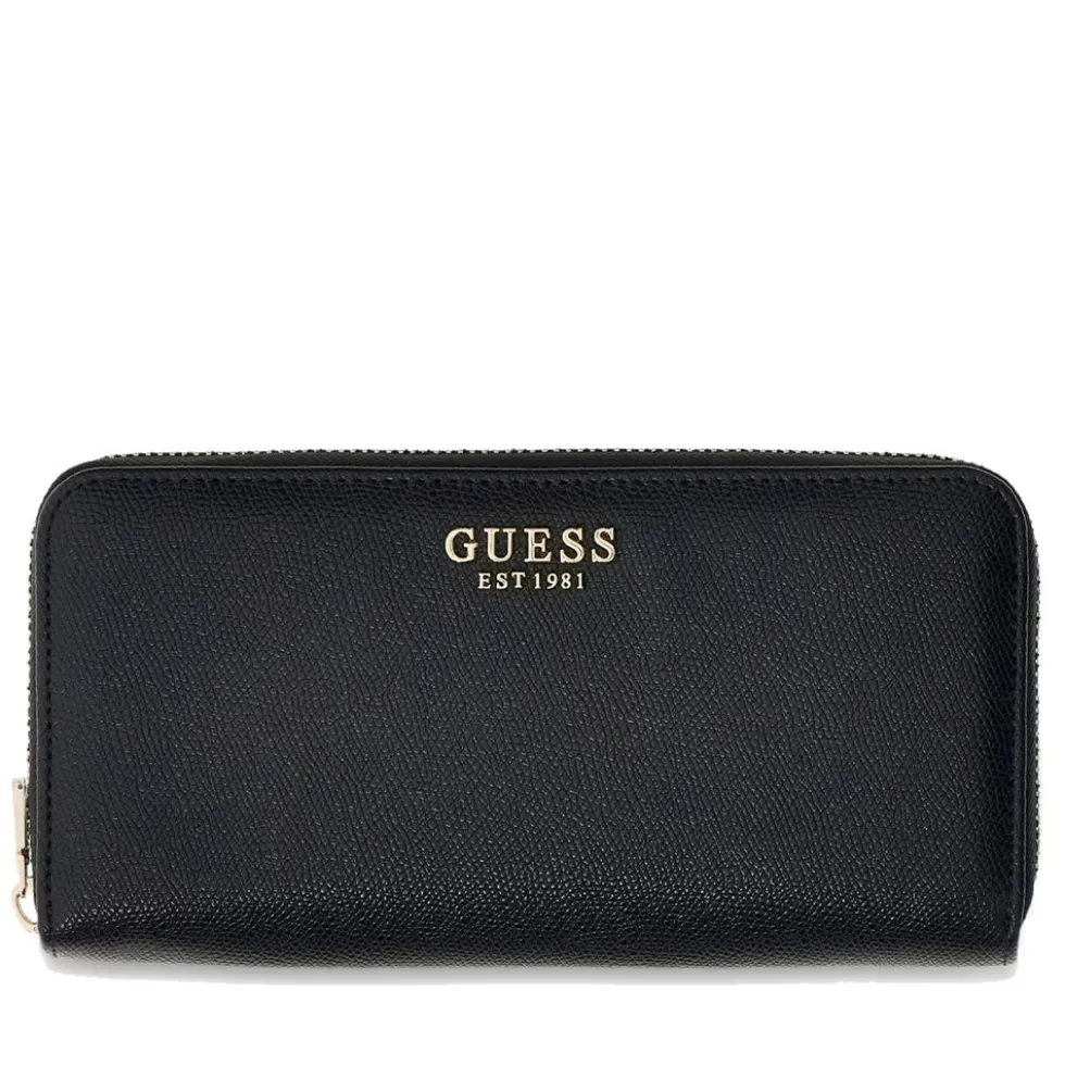 Portafoglio GUESS Chiuso con Zip Linea Amorette colore Nero