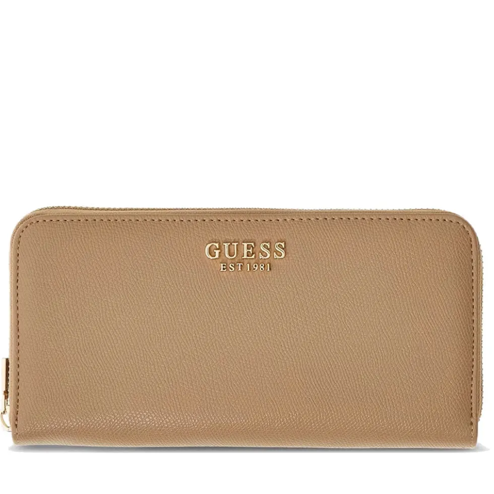 Portafoglio GUESS Chiuso con Zip Linea Amorette colore Beige