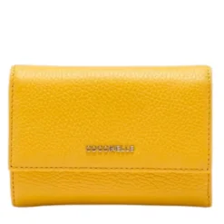 Portafoglio Piccolo COCCINELLE in Pelle Martellata Linea Metallic Soft colore Soleado
