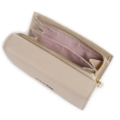 Portafoglio Piccolo COCCINELLE in Pelle Martellata Linea Metallic Soft colore Sandshell